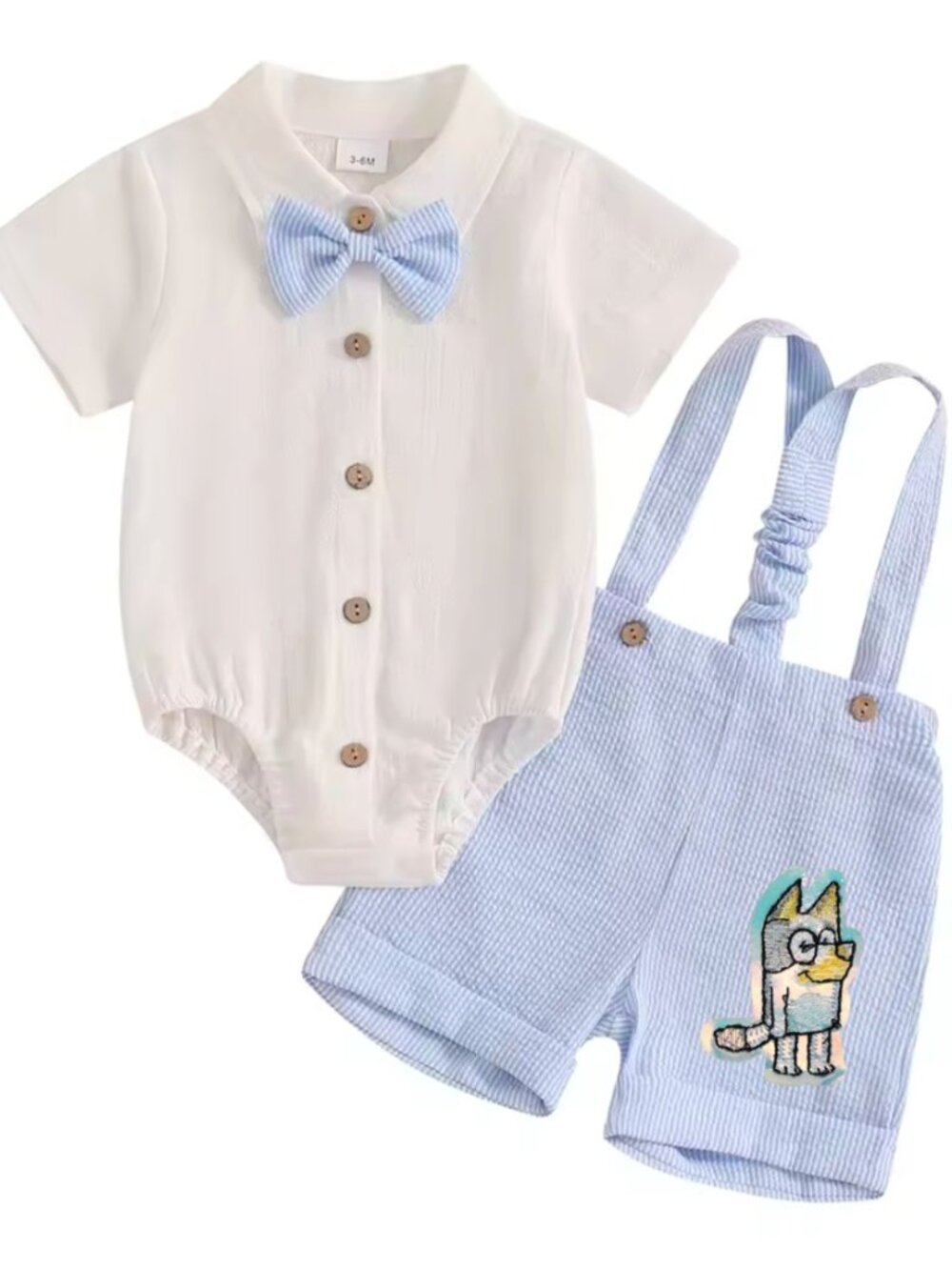 Bluey outfit Boy First Birthday Bingo Outfit Bluey Clothes Suspenders